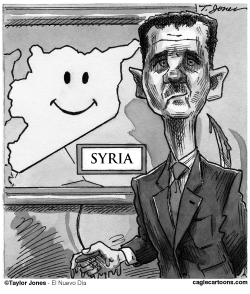 BASHAR ASSAD IN A HAPPY PLACE by Taylor Jones