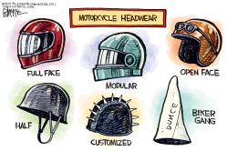 MOTORCYCLE HEADWEAR  by Rick McKee