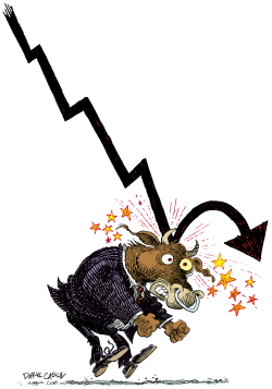 STOCK MARKET BULL HEADACHE  REPOST by Daryl Cagle
