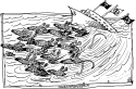 Trump Sinks by Randall Enos, Cagle Cartoons