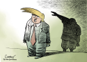 In Trump’s shadow by Patrick Chappatte, The International New York Times