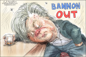 Bannon Out by Ed Wexler, CagleCartoons.com