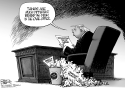 Trump on Afghanistan by Nate Beeler, The Columbus Dispatch
