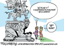 Statues in the park by David Fitzsimmons, The Arizona Star