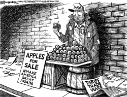 TARIFF TRADE WARS BW by Kevin Siers
