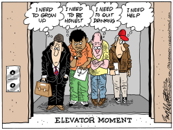 ELEVATOR MOMENT by Bob Englehart