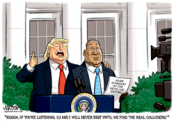 TRUMP ENLISTS OJ SIMPSON TO FIND THE REAL COLLUDERS by R.J. Matson