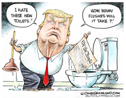 TRUMP CRITIQUE ON TOILET FLUSHING by Dave Granlund