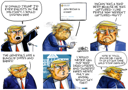 QUOTES ABOUT MILITARY ON-BRAND FOR TRUMP by Dave Whamond