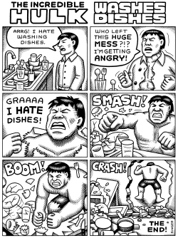 HULK WASHES DISHES by Andy Singer