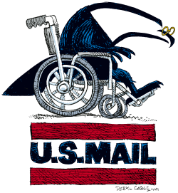 CRIPPLED OLD US MAIL SERVICE REPOST by Daryl Cagle