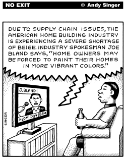 BEIGE HOUSES by Andy Singer