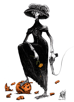 DAY OF THE DEAD AND PUMPKINS by Angel Boligan