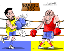 ONE YEAR LATER IN UKRAINE. by Arcadio Esquivel