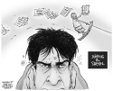Jumping the Sheen BW by John Cole, The Scranton Times-Tribune