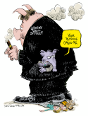 GOP and Civil Servant Pensions Color by Daryl Cagle, CagleCartoons.com