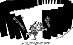 WRONG DOMINO THEORY by Mike Keefe