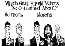MORMONS OR MORONS?   by Bill Schorr
