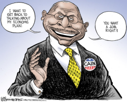 HERMAN CAIN YOU WANT A JOB RIGHT? by Kevin Siers