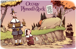 OCCUPY PLYMOUTH ROCK  by Rick McKee