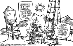 FRACKING WATER by Mike Keefe