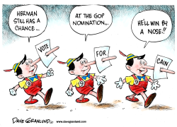 HERMAN CAIN 2012 CHANCES by Dave Granlund