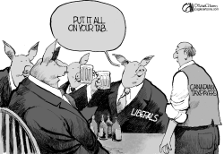 CANADA DRINKING LIBERALS by Cam Cardow