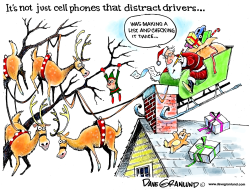 CELL PHONE USE AND DRIVERS by Dave Granlund