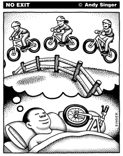 BIKE DREAMS BLACK AND WHITE by Andy Singer