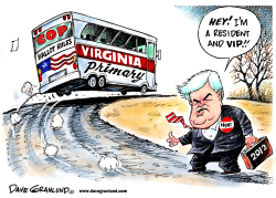 NEW GINGRICH AND VA PRIMARY by Dave Granlund