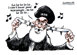 IRAN DEFIANT ON NUKES COLOR by Jimmy Margulies