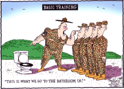 URINATING SOLDIERS by Bob Englehart