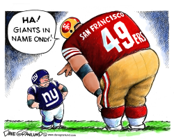 GIANTS VS 49ERS FOR NFC TROPHY by Dave Granlund