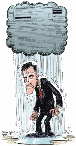 ROMNEY TAX CLOUD  by Daryl Cagle