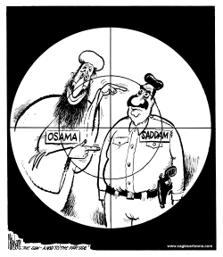 Osama and Saddam by Mike Lane