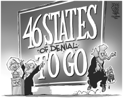 GINGRICH STATE OF DENIAL BW by John Cole