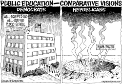 DEMS AND GOP ON PUBLIC EDUCATION by Monte Wolverton