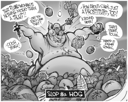 SLOPPING LIMBAUGH BW by John Cole