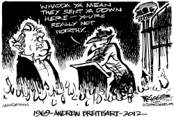 ANDREW BREITBART by Milt Priggee