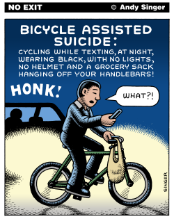 BICYCLE ASSISTED SUICIDE  by Andy Singer