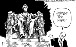 CHENEY AND LINCOLN by Mike Keefe