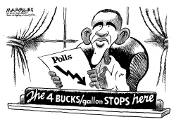 Obama polls and gas prices by Jimmy Margulies