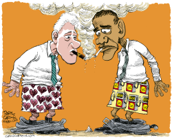 CLINTON AND OBAMA BOXERS  by Daryl Cagle
