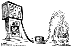GAS PRICES STUNT RECOVERY by Rick McKee