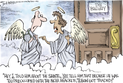 TEBOW AND THE SAINTS by Joe Heller