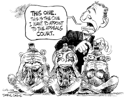 SPEAK NO EVIL JUDICIAL NOMINEE by Daryl Cagle