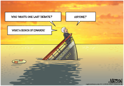 SINKING GINGRICH CALLS FOR ONE MORE DEBATE-COOR by R.J. Matson