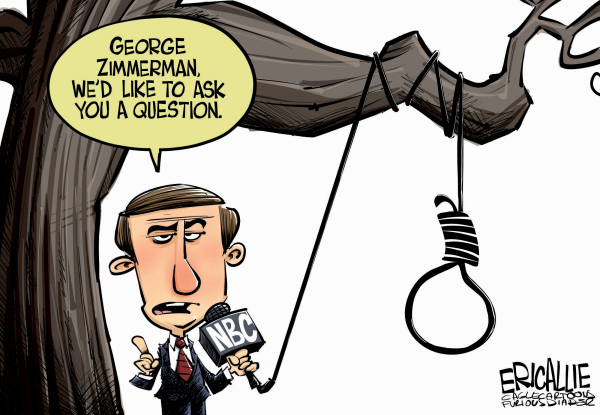 Politicalcartoons Com Editorial Cartoon 109254   Zimmerman And Nbc Color 