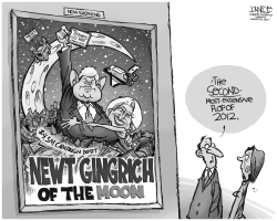 GINGRICH FLOPS BW by John Cole