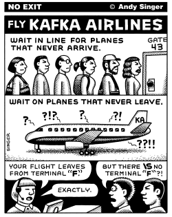 KAFKA AIRLINES by Andy Singer